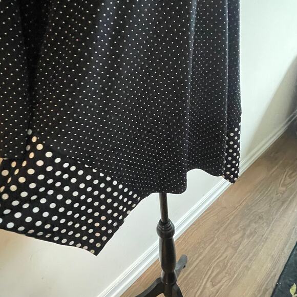 Zac & Rachel women's blouse Large shark tail black and white polka dot L/S - Picture 15 of 15